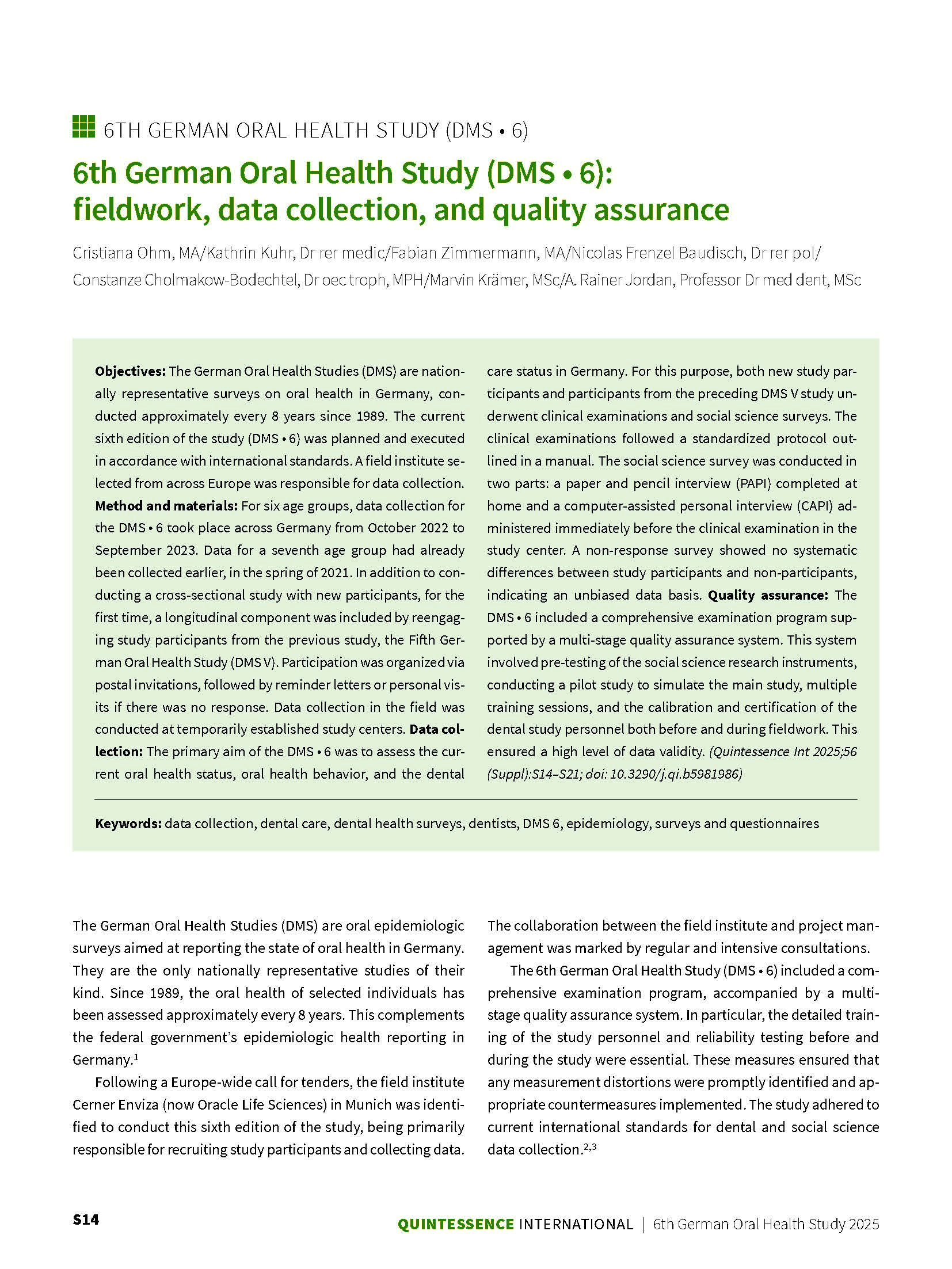 Feldarbeit und Datenerhebung